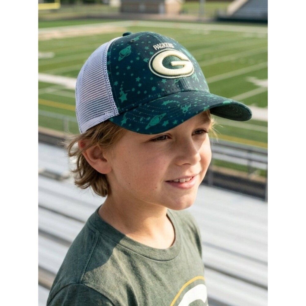 Green Bay Packers Youth Hat Mesh Back Adjustable Snapback Cap Green Gold